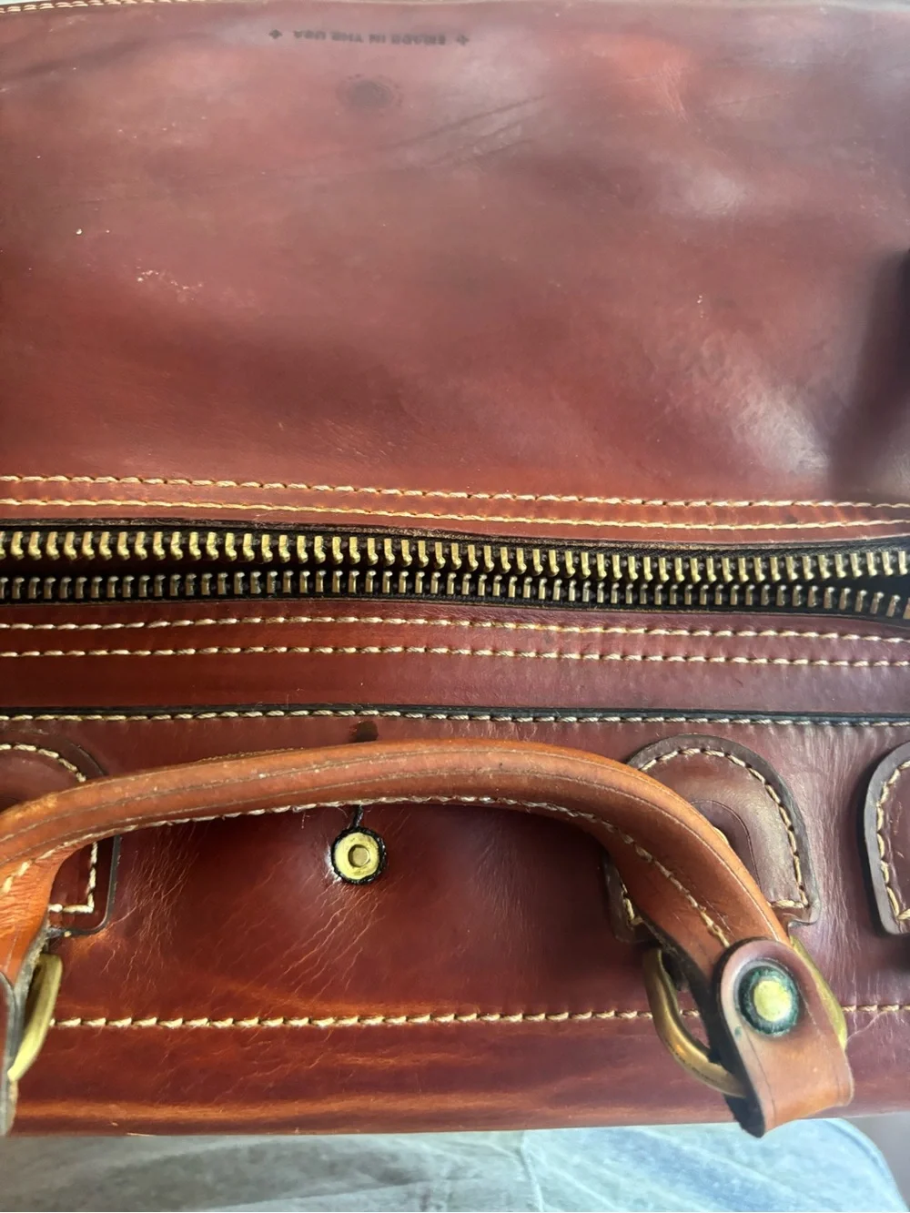 Moose Leather Luggage Bag w/ accessories